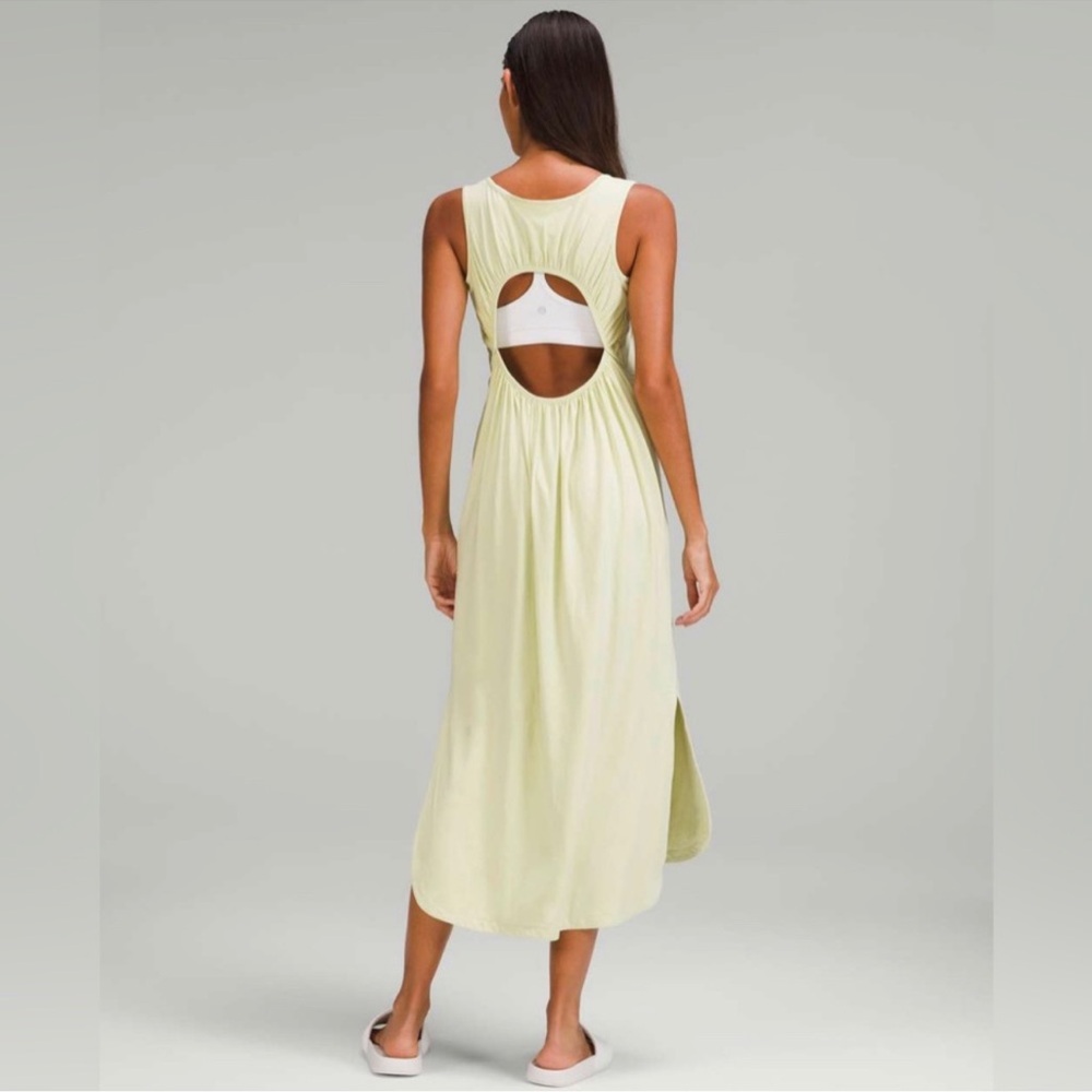 lululemon athletica Light Yellow Cutout Midi Dress - Picture 3 of 8